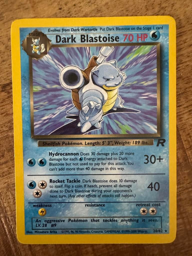 Pokémon Dark Blastoise kaart, Ophalen of Verzenden, Zo goed als nieuw, Losse kaart