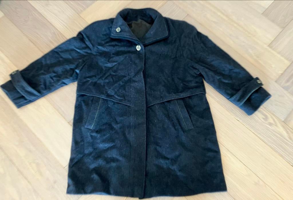 Vintage Delmod finest Alpaca Loden Wollen Jas Alpaca, Ophalen of Verzenden, Gedragen, Maat 42/44 (L), Grijs