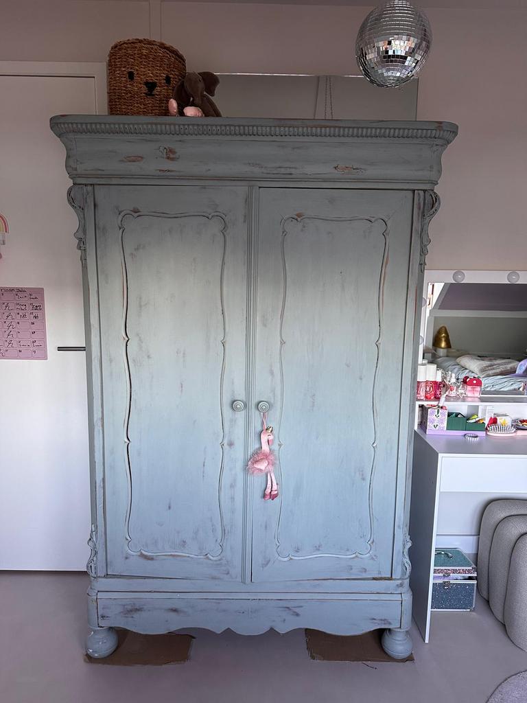 Mooie Biedermeier kast 184x126x42 cm groene kleur, Antiek en Kunst, Antiek | Meubels | Kasten, Ophalen