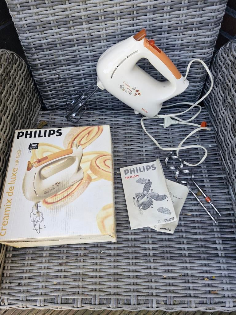 Philips Creamix de Luxe HR 1530 Handmixer., Witgoed en Apparatuur, Keukenmixers, Ophalen of Verzenden, Zo goed als nieuw, 3 snelheden of meer