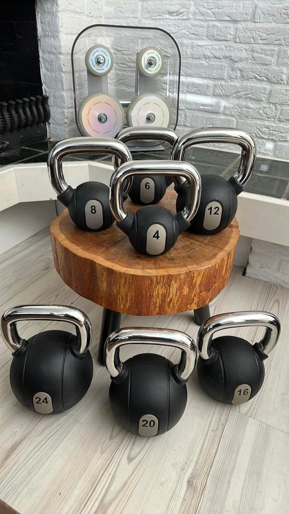 Technogym Kettlebells Set (7 stuks) ***NIEUW*** Complete set, Ophalen of Verzenden, Nieuw, Benen, Kettlebell