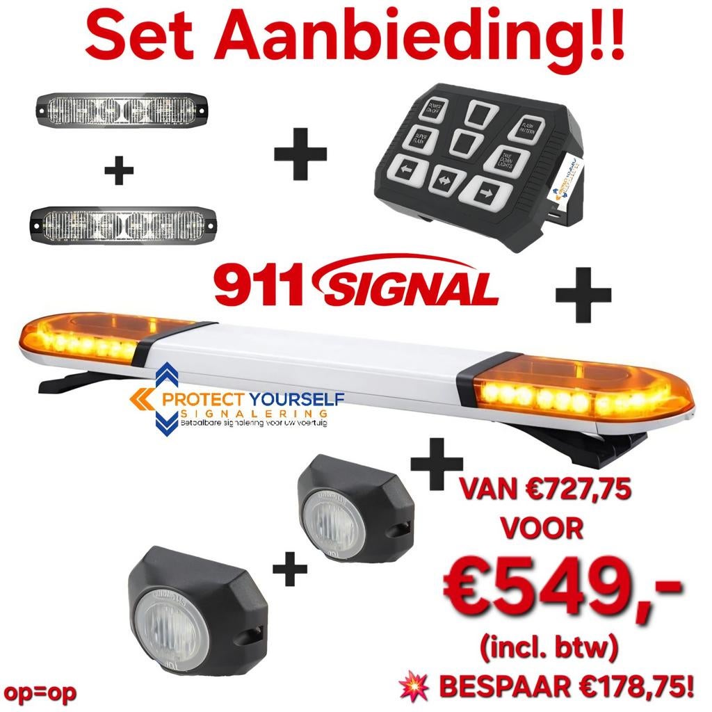 Zwaailamp zwaailicht set 911signal R65 FLITSERS FLITSLAMP, Auto diversen, Ophalen of Verzenden