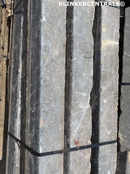 60m1 donker grijze belgisch hardsteen banden 15x19cm traptr., Bij dit gebruikte product niet meer te achterhalen., Gebruikt, Verzenden