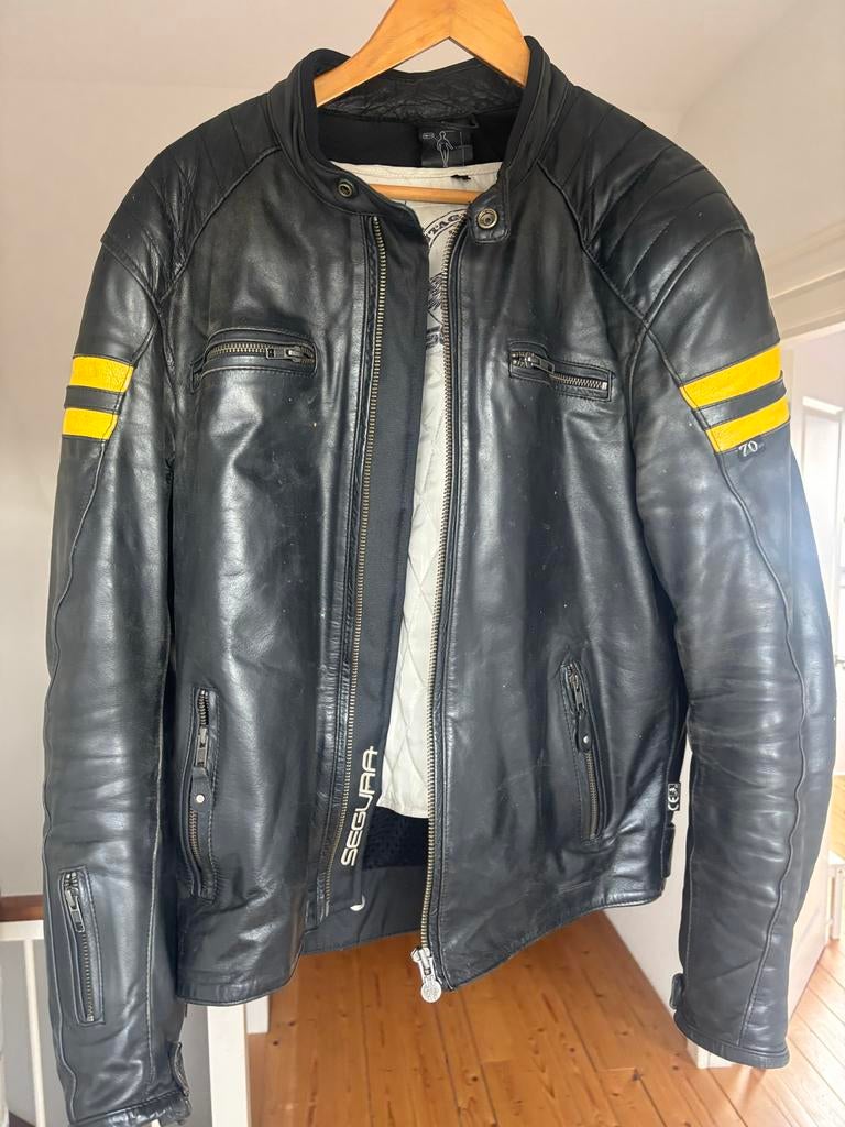 Stoere Segura leren motorjas met uitneembare binnenjas, Ophalen of Verzenden, Tweedehands, Heren, Jas | leer