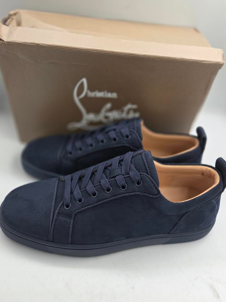 Christian Louboutin Sneakers Maat 45 – Donkerblauw Suède – N, Ophalen of Verzenden, Nieuw, Blauw