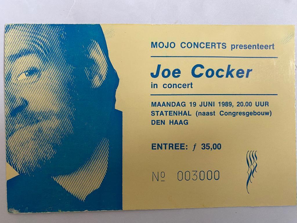 Oud concert kaartje Joe Cocker, Verzenden, Gebruikt