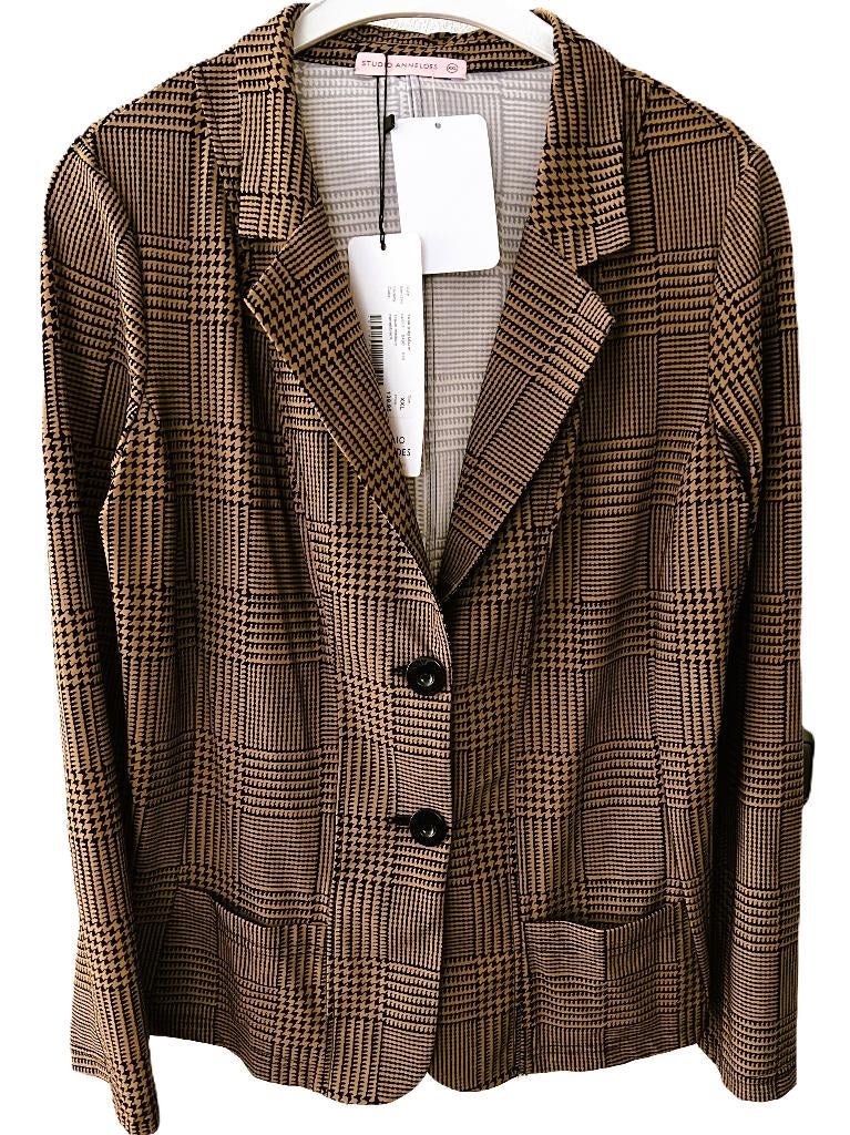 Nieuw STUDIO ANNELOES TESK Prince de Galles jasje XXL, Studio Anneloes, Bruin, Verzenden, Maat 46/48 (XL) of groter