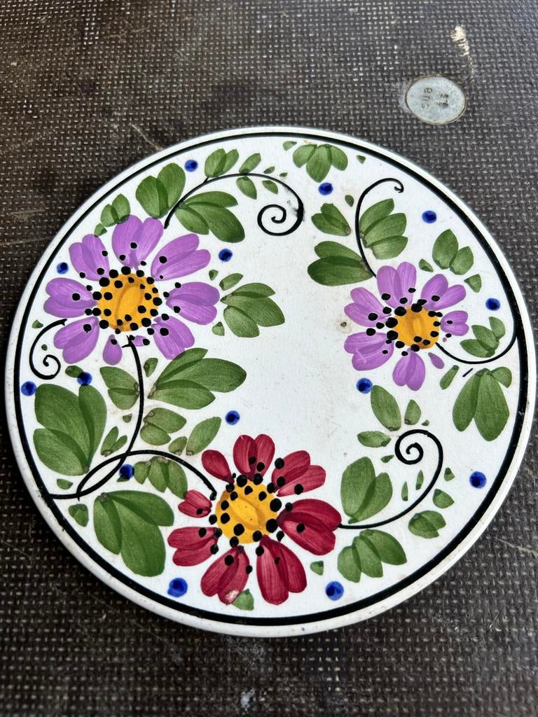 Boerenbont plat rond schaaltje motief brabant, Antiek en Kunst, Antiek | Wandborden en Tegels, Ophalen of Verzenden