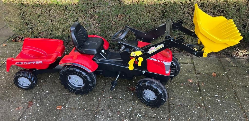 Rolly Toys Traptrekker met voorlader en aanhanger, Ophalen, Zo goed als nieuw