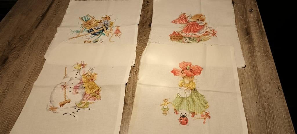 Geborduurde afbeeldingen jaargetijden Vera de muis, Ophalen of Verzenden, Nieuw, Borduurpakket