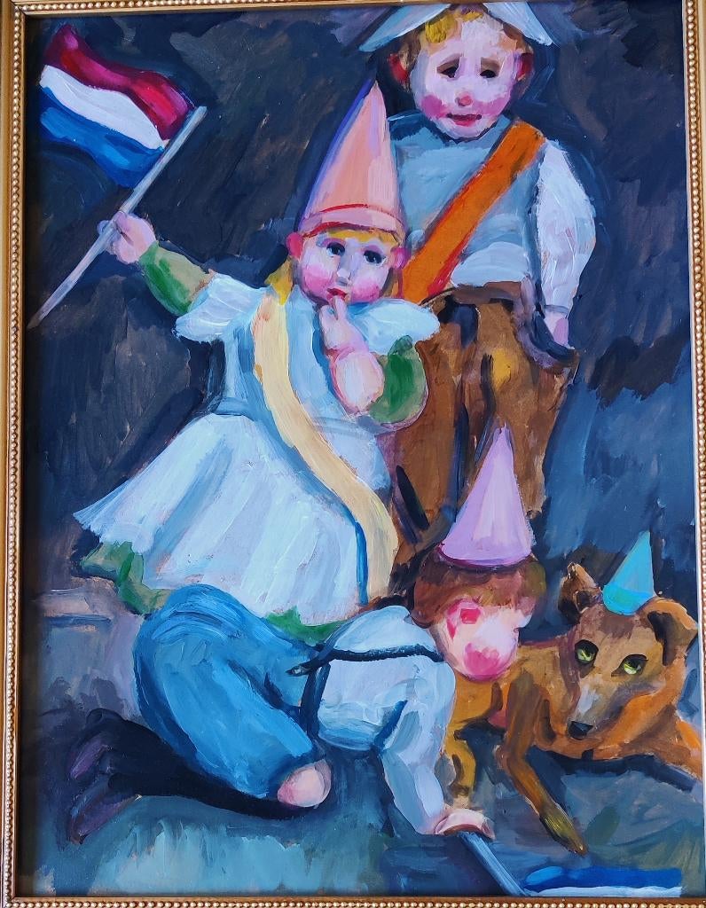 Schilderij, Antiek en Kunst, Kunst | Schilderijen | Klassiek, Ophalen of Verzenden