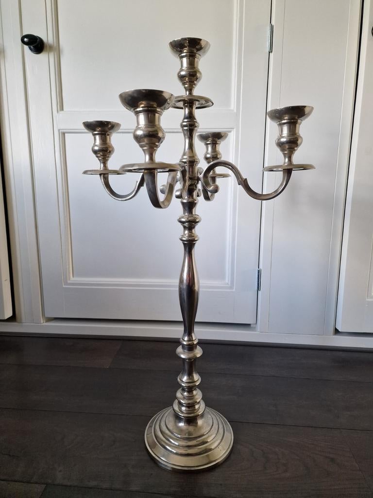 Metalen kandelaar, Huis en Inrichting, Ophalen, Gebruikt, Metaal, 75 cm of meer