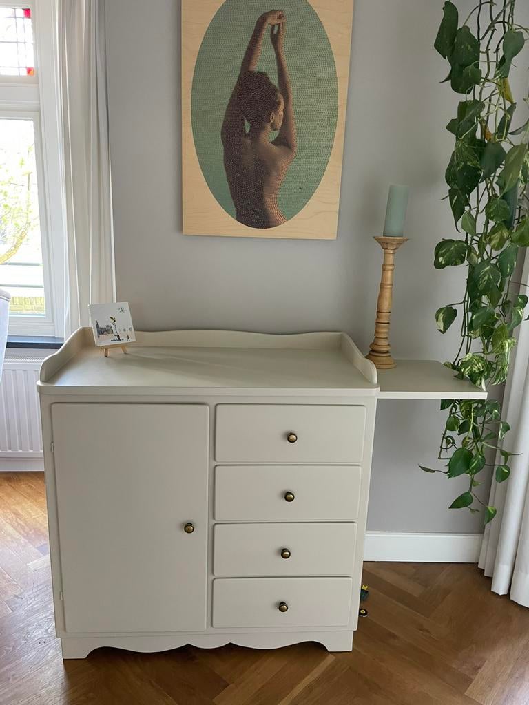 Vintage brocante commode, dressoir, restyled. 90x45x86(90), Ophalen, 50 tot 70 cm, 90 tot 105 cm, 100 cm of meer