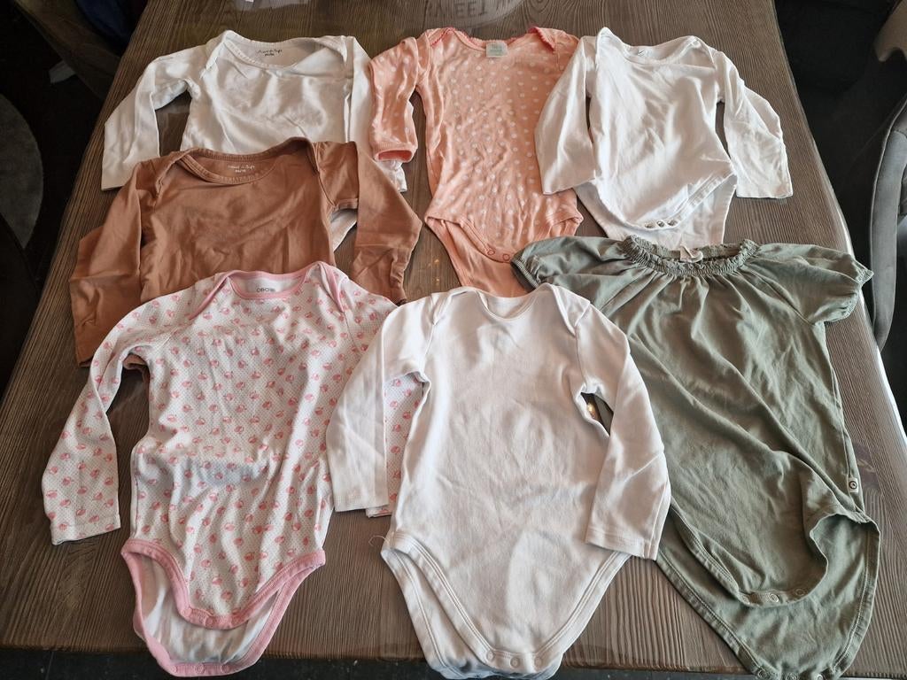 7 rompers maat 86-92, Kinderen en Baby's, Babykleding | Overige, Ophalen, Gebruikt, Diverse merken, Meisje