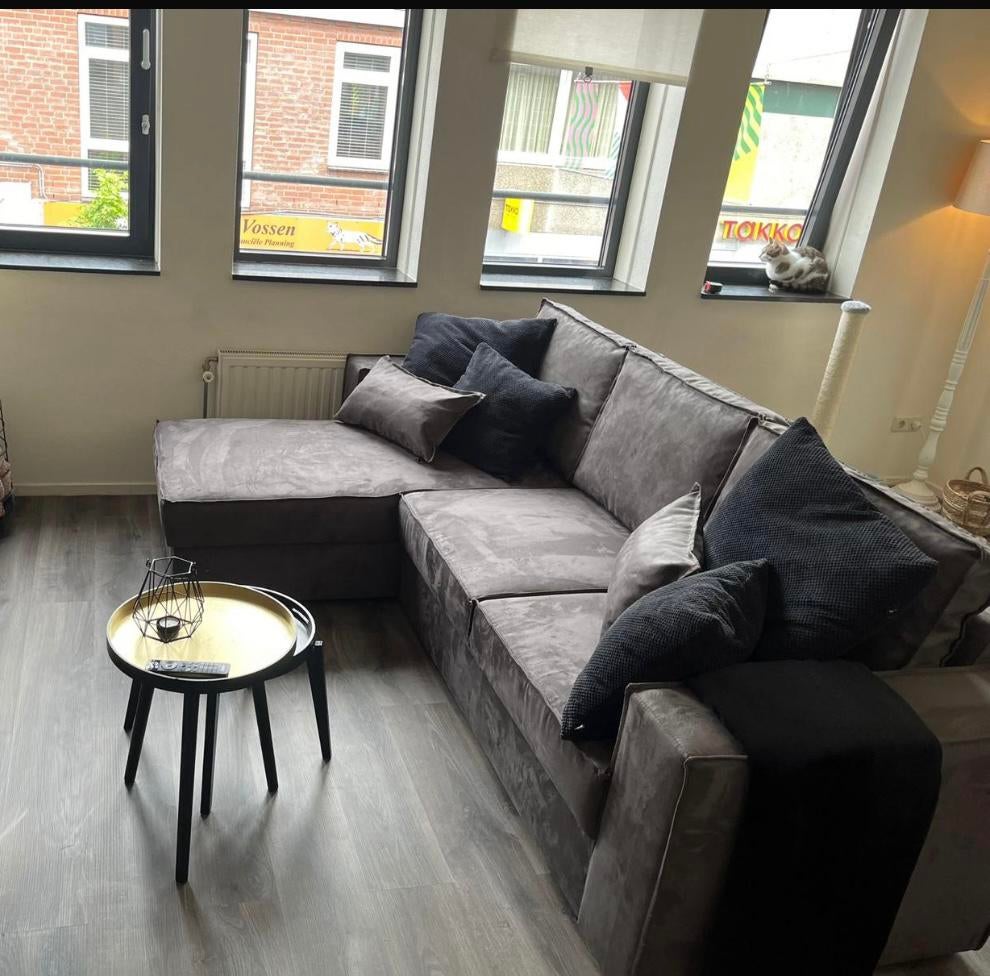 Hoekbank donkergrijs, Ophalen, Zo goed als nieuw