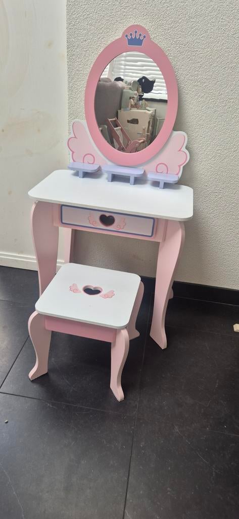 Kaptafel voor kinderen - Roze prinsessenstijl, Huis en Inrichting, Tafels | Kaptafels, Ophalen, Zo goed als nieuw, Minder dan 100 cm