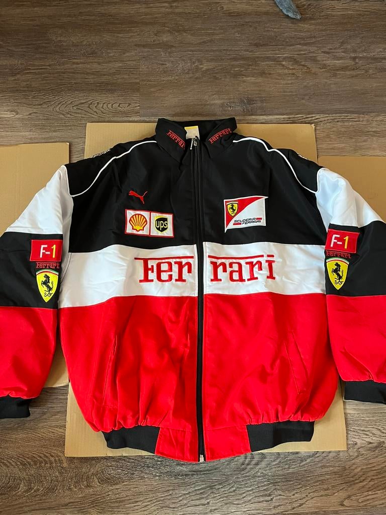 Ferrari Racing jas (maat XXL) – white vintage stijl, Ophalen of Verzenden, Zo goed als nieuw, Overige maten, Rood