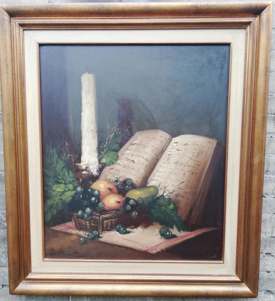 Stilleven. Sign. Olie/doek. 81/91 cm., Ophalen