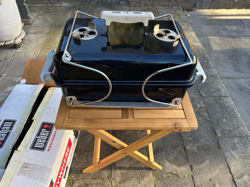 Weber Go-Anywhere barbecue met handvatten, Tuin en Terras, Houtskoolbarbecues, Ophalen of Verzenden, Gebruikt