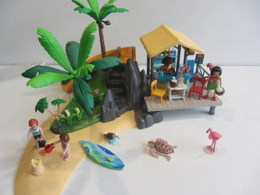PLAYMOBIL Vakantie-eiland met strandbar - 6979 met glijbaan, Ophalen of Verzenden, Gebruikt, Los playmobil