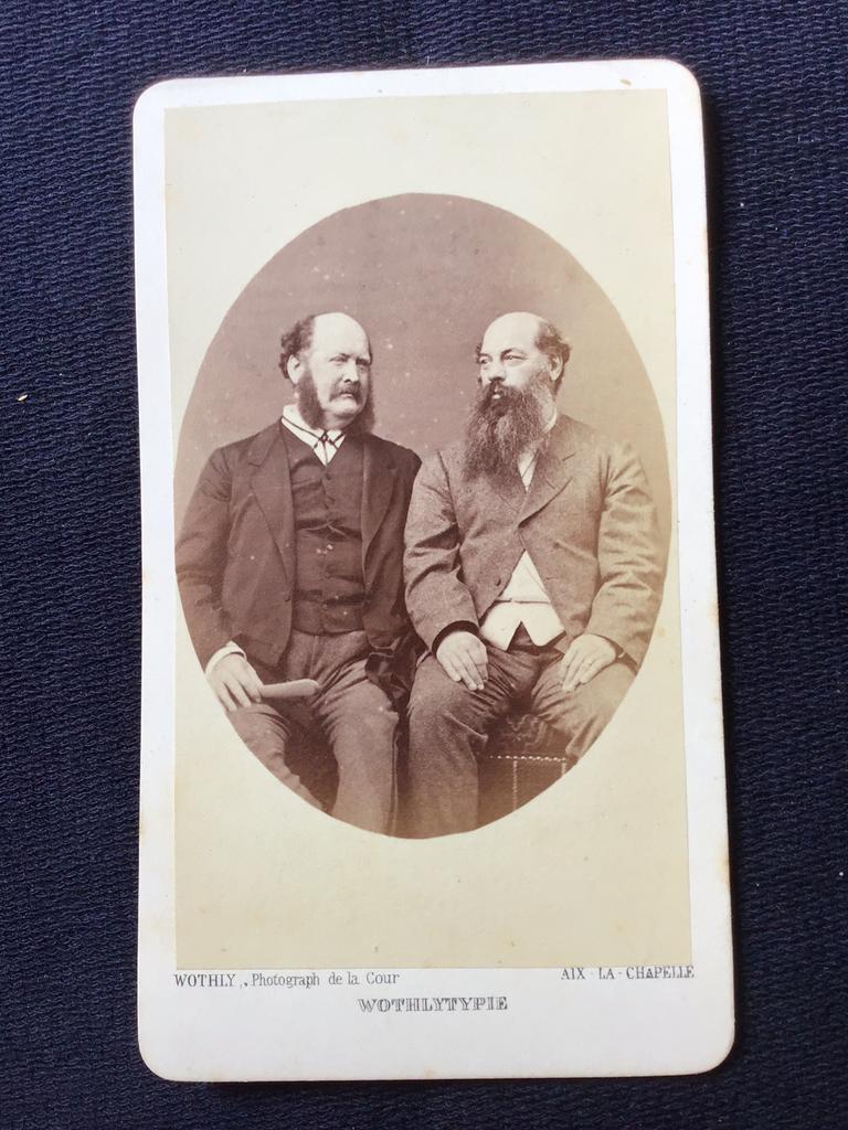CDV, 2 mannen, WOTHLY TYPE, I. WOTHLY, AKEN, dun karton, Gebruikt, Foto, Ophalen of Verzenden, Voor 1940