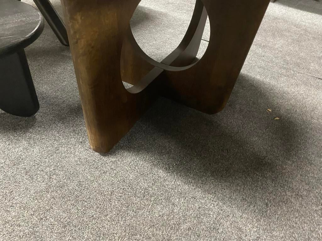 Deense ovale eettafel organisch 180x90 massief hout japandi, Ophalen, Nieuw, 50 tot 100 cm, 150 tot 200 cm