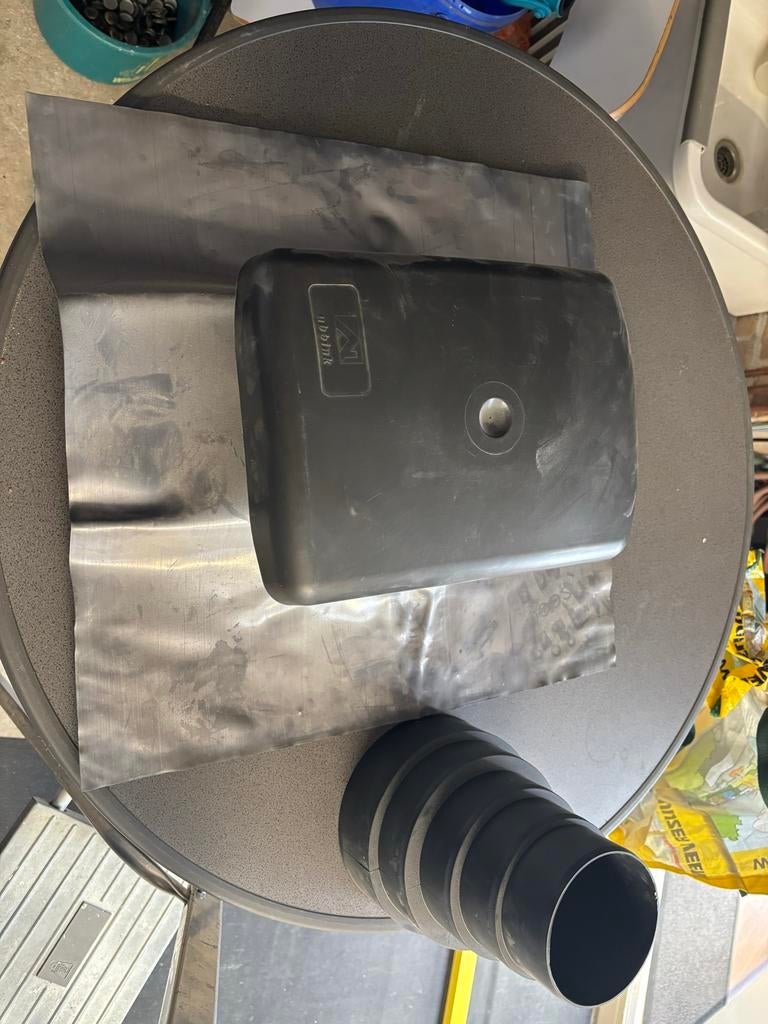 Ventilatie pan met verloopmof en loodslab, Doe-het-zelf en Verbouw, Ventilatie en Afzuiging, Nieuw, Ventilator, Ophalen