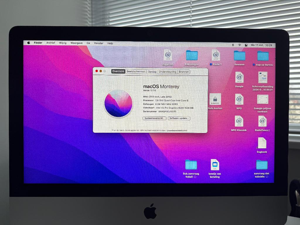 Imac 21,5 inch late 2015, Ophalen, Gebruikt, 2 tot 3 Ghz, IMac