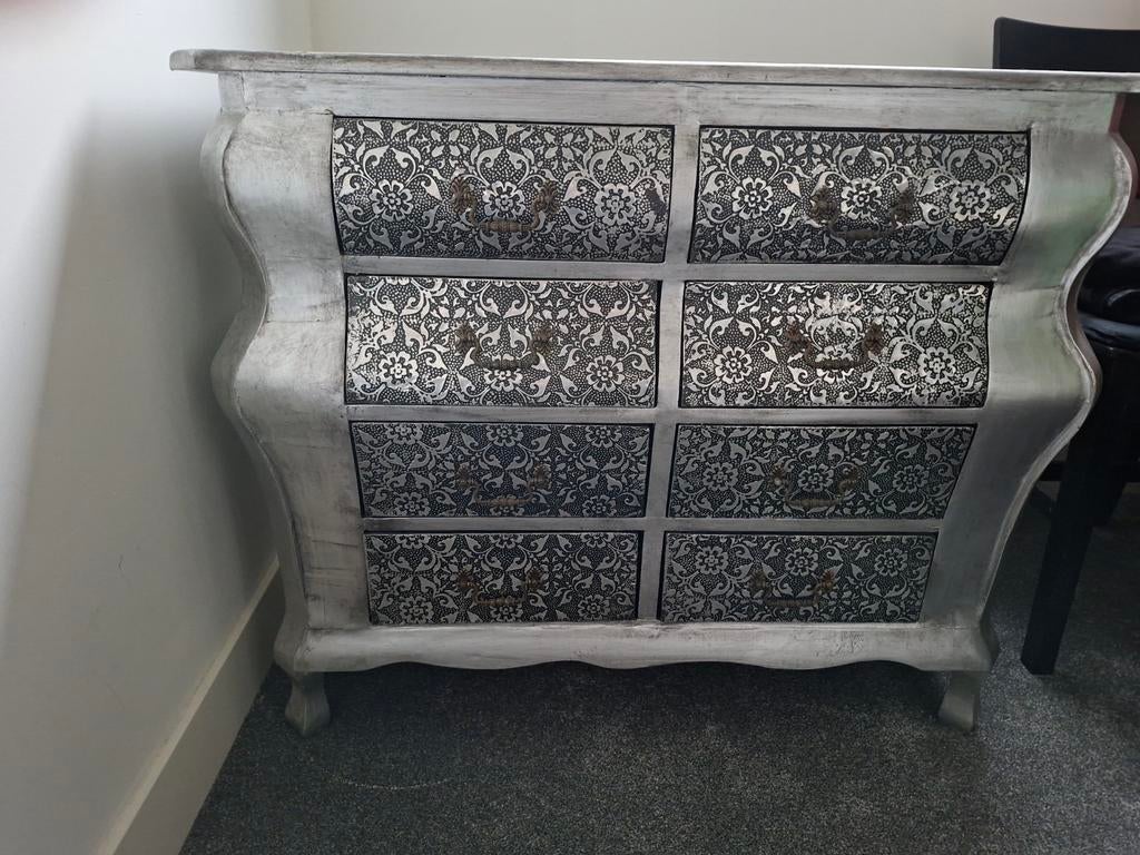 Zilverkleurig kastje met 8 lades - Xenos, Overige materialen, Gebruikt, 5 laden of meer, Minder dan 100 cm