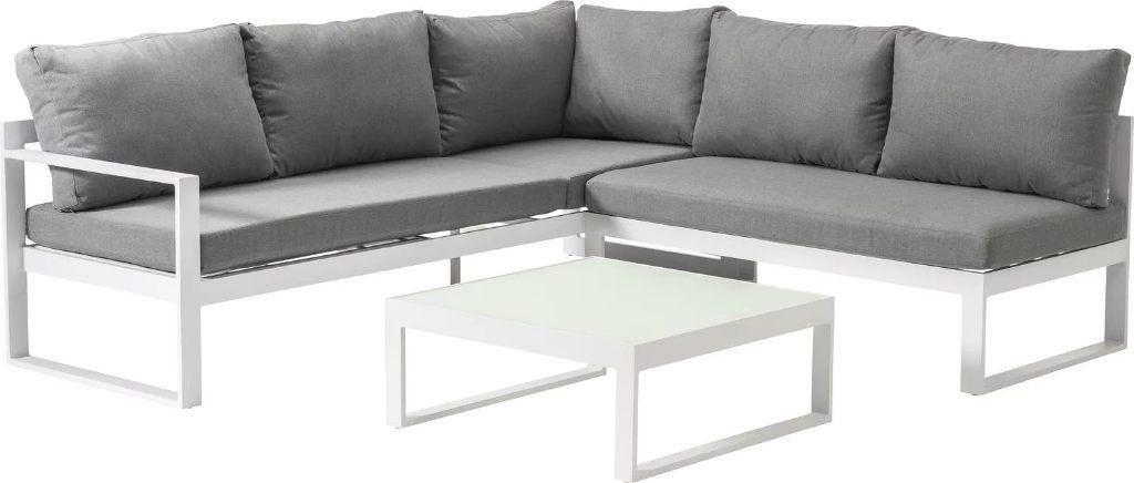 Caldela Hoek loungeset wit grijs met tafel nieuw + garantie, Ophalen, Nieuw, Aluminium