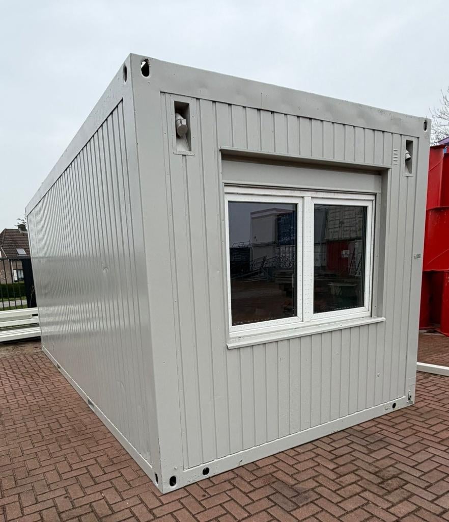 Bouw-schaftkeet, Kantoorunit, Woonunit, Directiekeet. 6 x 3., Doe-het-zelf en Verbouw, Bouwketen en Schaftketen, Ophalen, Gebruikt