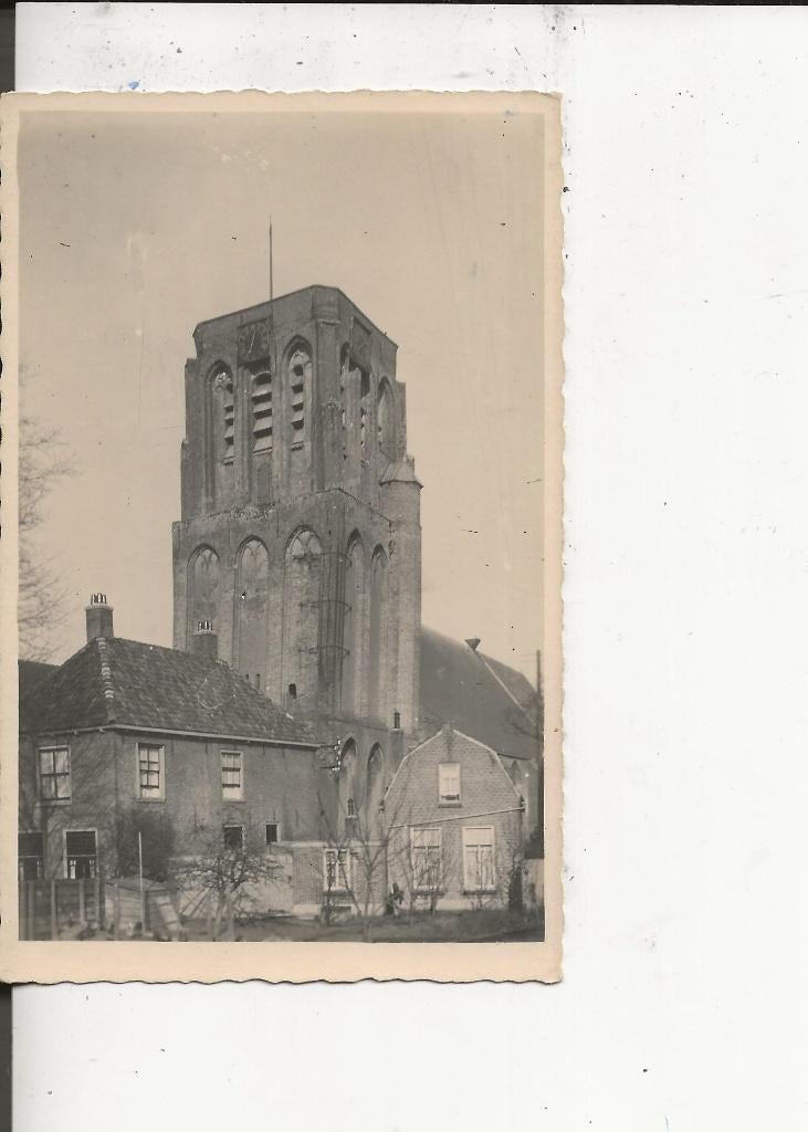 De Lier Dom met woningen Fotokaart, Verzamelen, Ophalen of Verzenden, Voor 1920, Ongelopen, Zuid-Holland