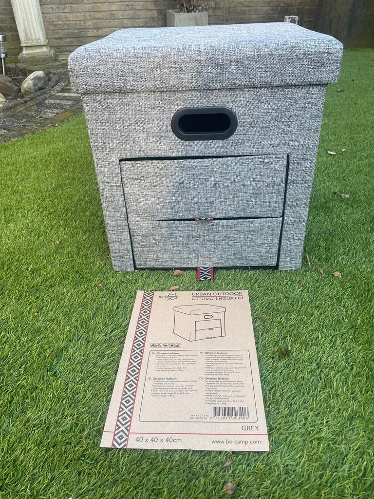 Bo-Camp Urban Outdoor Holborn Opbergpoef Grijs, Minder dan 50 cm, Vierkant, Nieuw, M