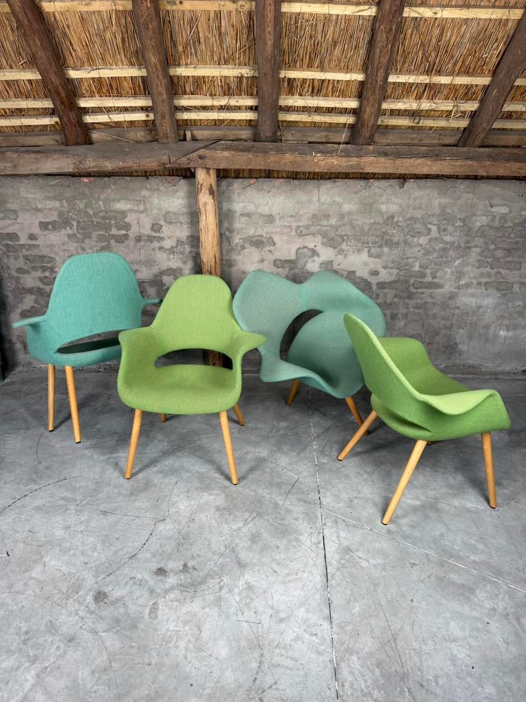 4 Vitra Organic design stoelen door Eero Saarinen, Vitra, Overige kleuren, Ophalen of Verzenden, Zo goed als nieuw