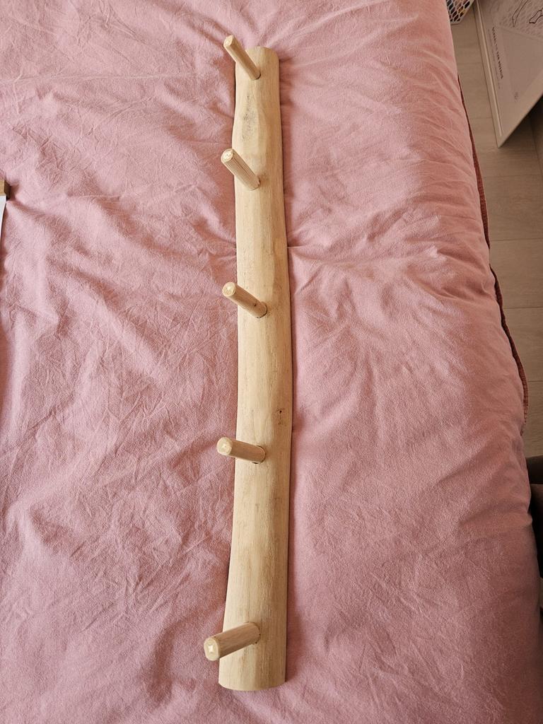 Houten kapstok met 6 haken, Huis en Inrichting, Kasten | Boekenkasten, Ophalen, Met plank(en), Minder dan 50 cm, Gebruikt