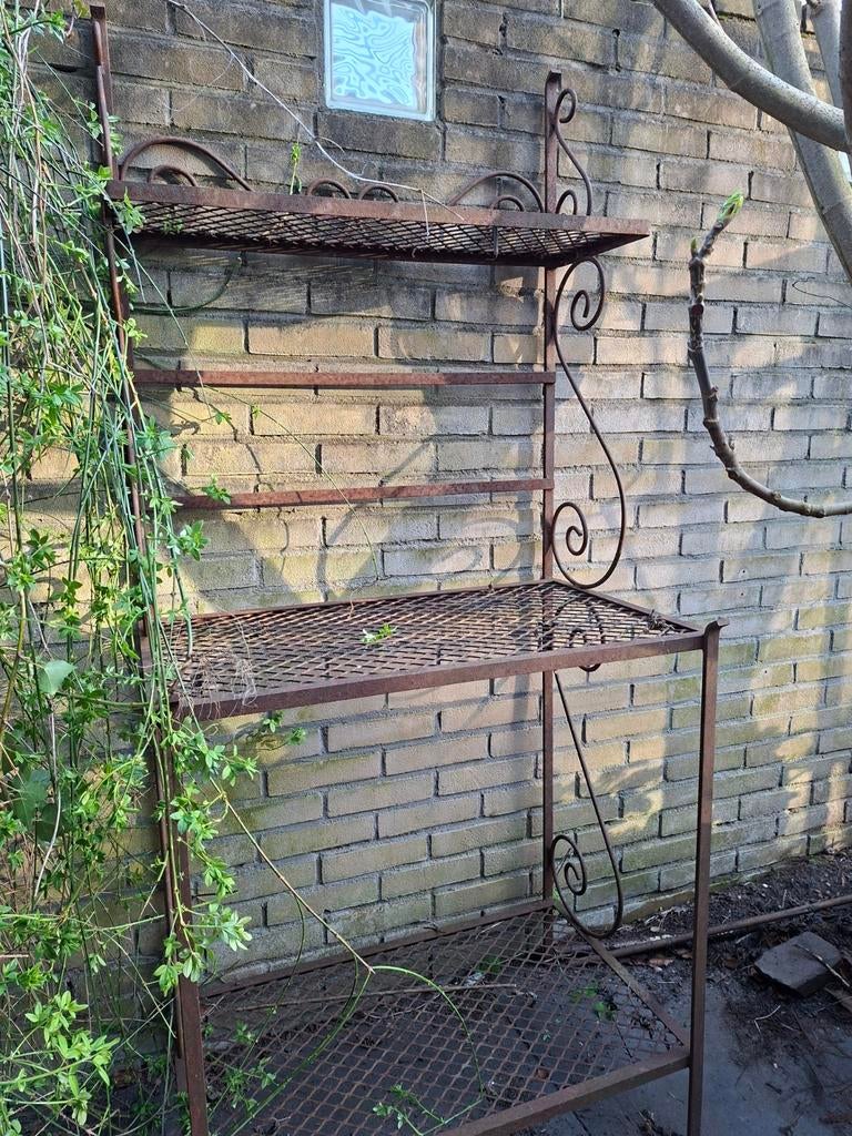 Smeedijzer brocanten plantenrek voor tuin of terras, Tuin en Terras, Ophalen of Verzenden
