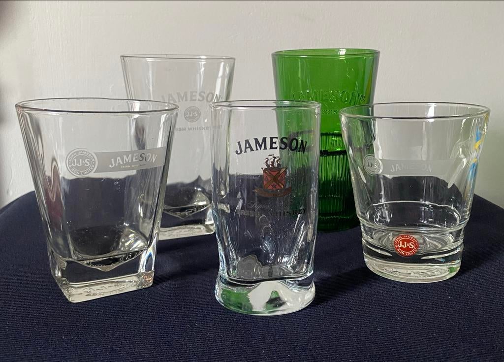 Jameson Whiskey Glazen Set - 5 Stuks, Ophalen of Verzenden, Zo goed als nieuw, Borrel- of Shotglas