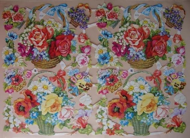 3125 EAS Dubbel Vel Bloemenmanden Poezieplaatjes, Verzenden