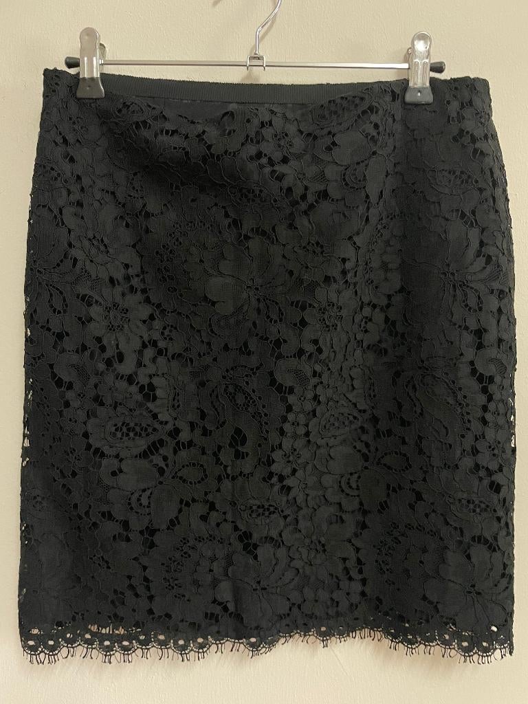 R37 - Zwarte kanten Ralph Lauren rok maat 6 = S (1), Ophalen of Verzenden, Zo goed als nieuw, Zwart, Boven de knie