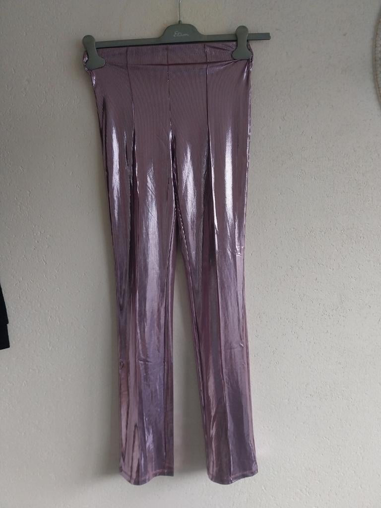 Roze glimmende broek maat Xxs Monki, Ophalen of Verzenden, Zo goed als nieuw, Monki, Roze