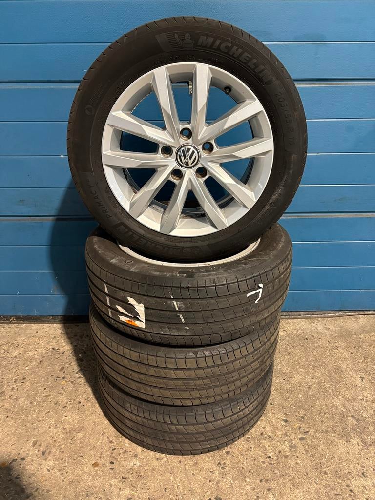 Originele Volkswagen Golf 16 inch set inclusief Zomerbanden, Ophalen, Gebruikt, 16 inch, Banden en Velgen