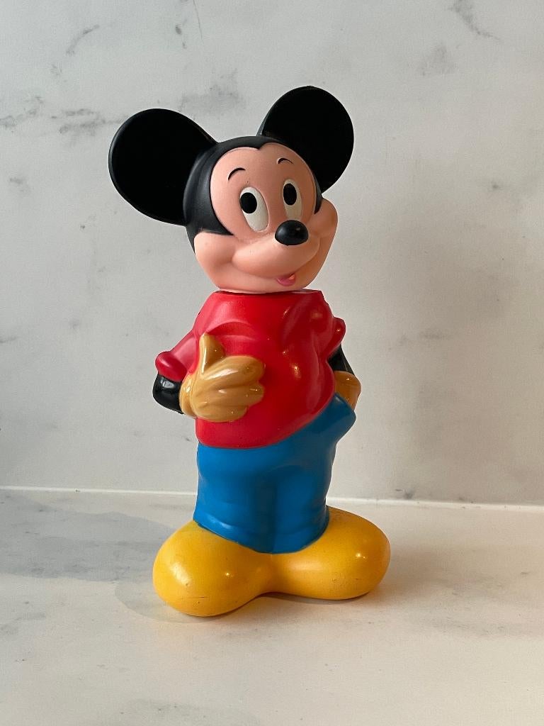 Vintage plastic Mickey Mouse shampoo fles (leeg), Verzamelen, Disney, Ophalen of Verzenden, Mickey Mouse, Zo goed als nieuw, Beeldje of Figuurtje