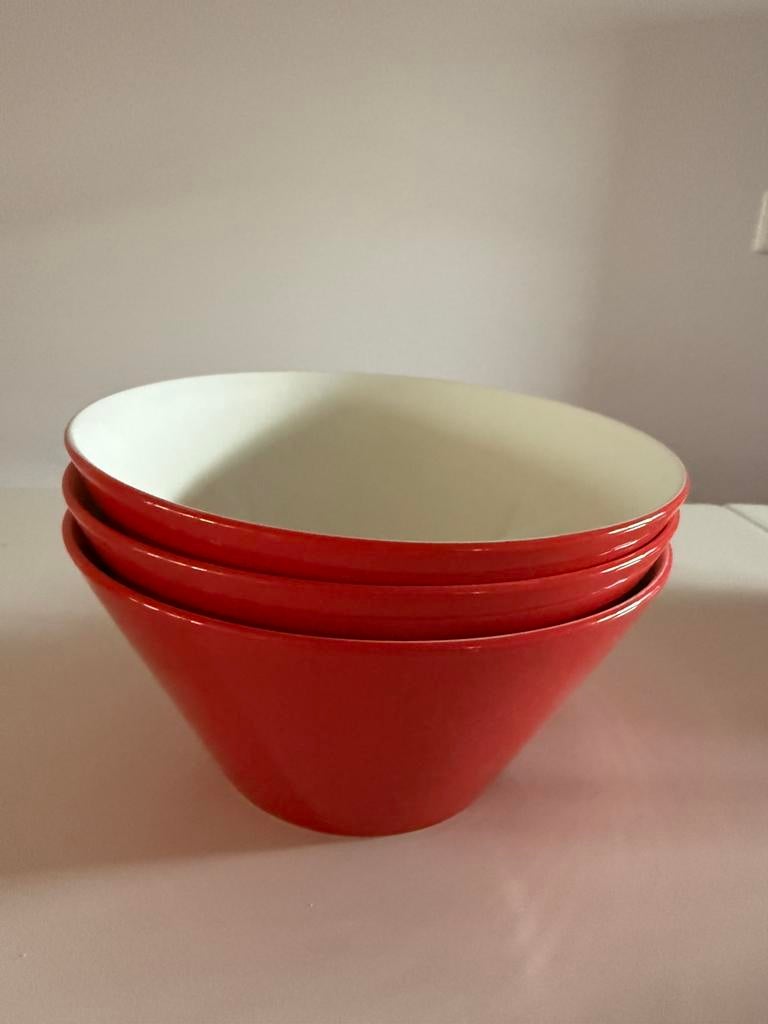 Rode HEMA schalen uit de eerste collectie / serie, Ophalen, Gebruikt, Schaal, Rond