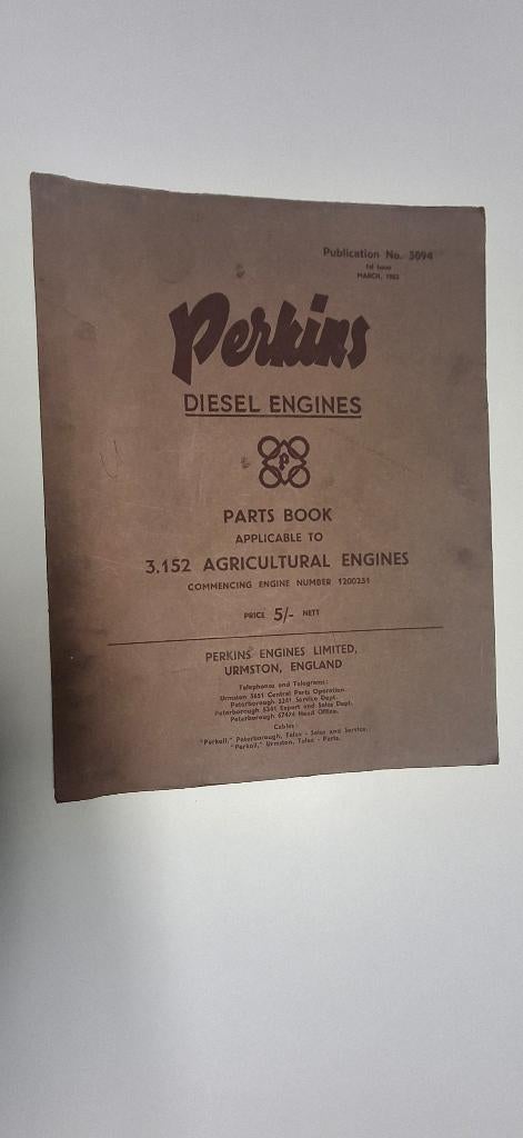 Perkins Diesel Engines Parts book, Ophalen of Verzenden, Gelezen