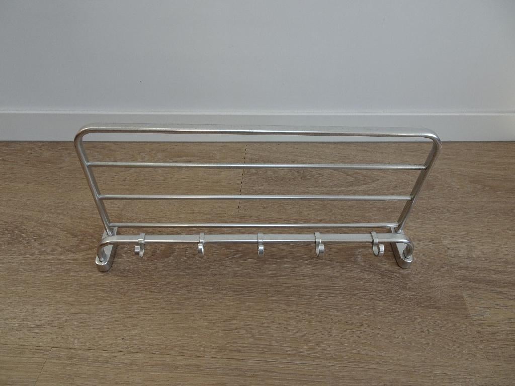 Vintage aluminium treinrek / kapstok / treinkapstok, Gebruikt, Minder dan 100 cm, Metaal, Ophalen