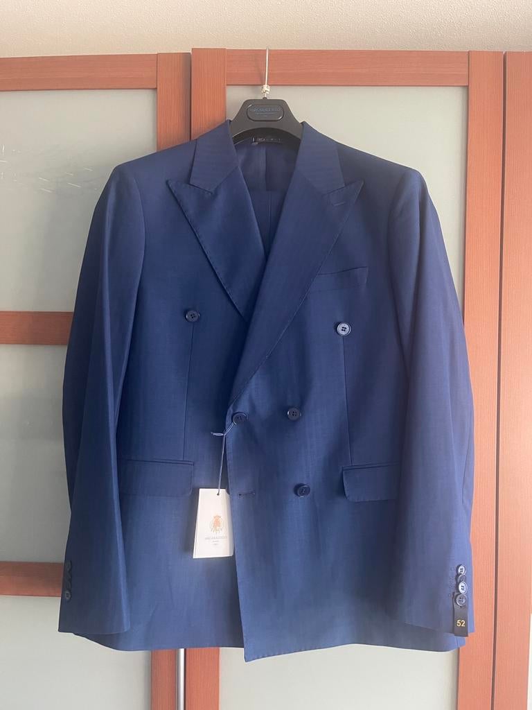 Heren kostuum - 2 delig - double breasted - Maat 52, Kleding | Heren, Kostuums en Colberts, Ophalen of Verzenden, Nieuw, Maat 52/54 (L)