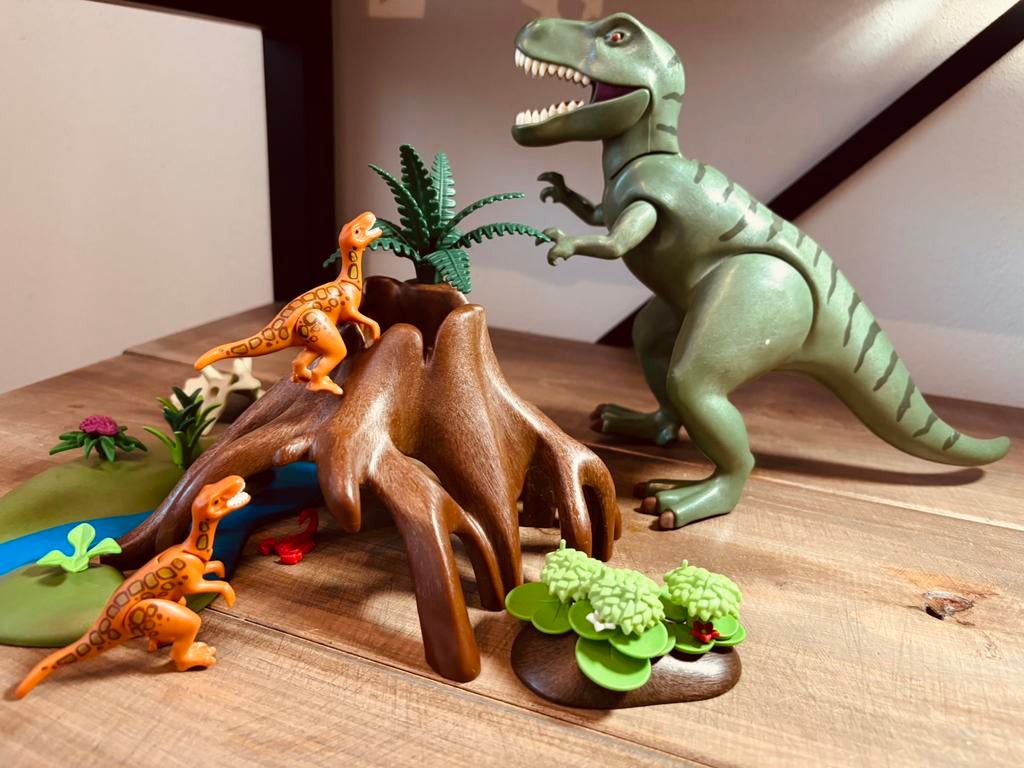 Playmobil t-rex met Velociraptors, Kinderen en Baby's, Speelgoed | Playmobil, Ophalen of Verzenden, Gebruikt, Complete set
