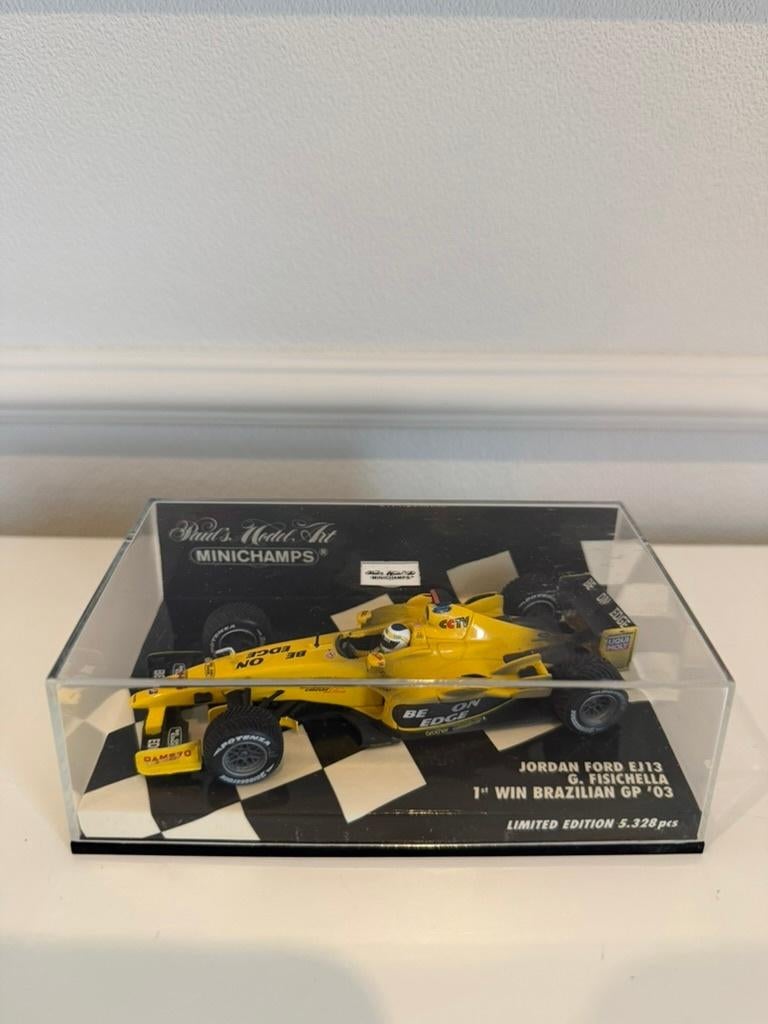 Minichamps 1:43 Jordan Ford Fisichella Brazil GP 2003 Winner, Ophalen of Verzenden, Nieuw, Auto, MiniChamps