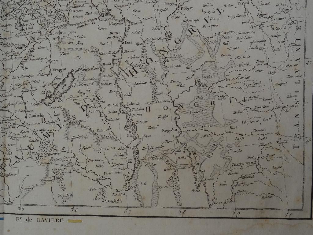 Gravure plattegrond hertogdom Wurttemberg Duitsland 1805, Gelezen, Verzenden, Landkaart, Duitsland