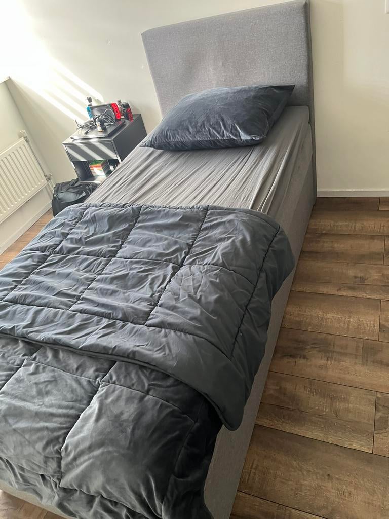 Boxspring met opberg 90x200, Huis en Inrichting, Ophalen of Verzenden, Gebruikt, Eenpersoons